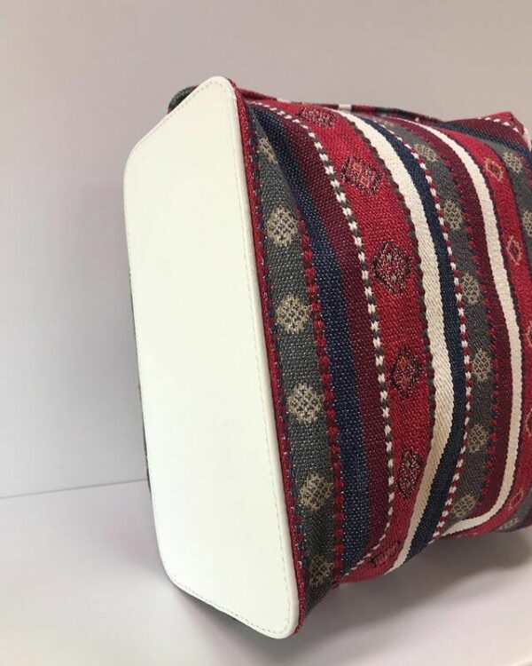 Borsa SAC tessuto Maya e pelle Vernice Bianca - immagine 4