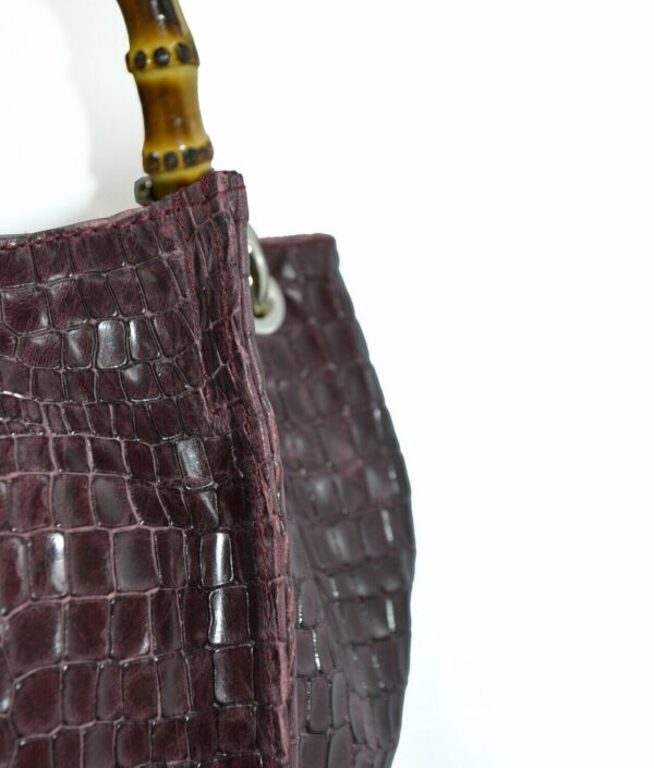 Borsa SAC Pelle Effetto Cocco Rosso Vinaccia - immagine 4