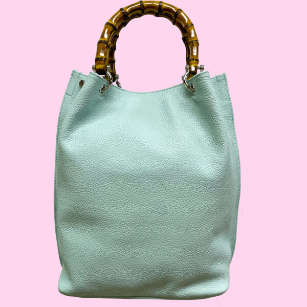 Borsa SAC Pelle con Grana Naturale Color Tiffany