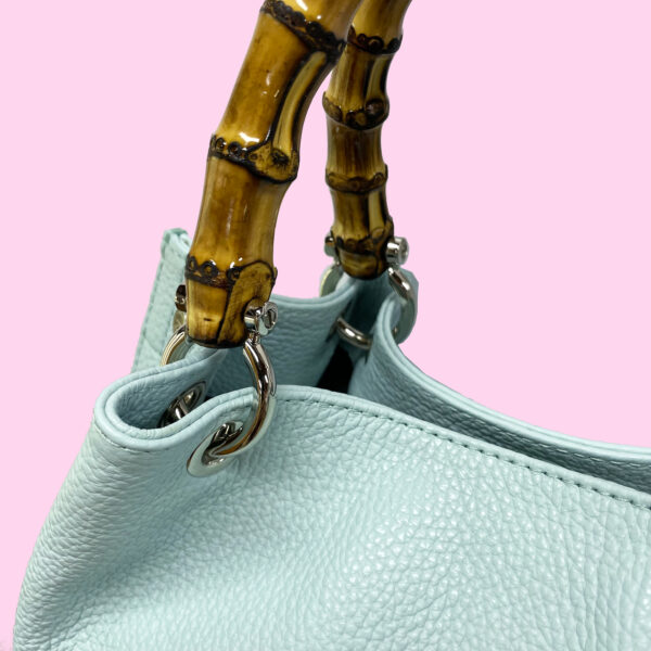 Borsa SAC Pelle con Grana Naturale Color Tiffany - immagine 3