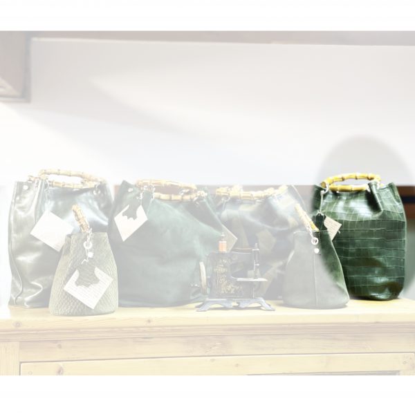 Borsa SAC Pelle Stampa Cocco Verde Bottiglia - immagine 4