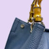 Borsa SAC Pelle con Grana Naturale Color Blu Avio - immagine 2