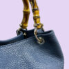 Borsa SAC Pelle con Grana Naturale Color Blu Avio - immagine 3