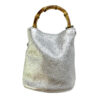 Borsa Mini-SAC Pelle Bottalata Argento