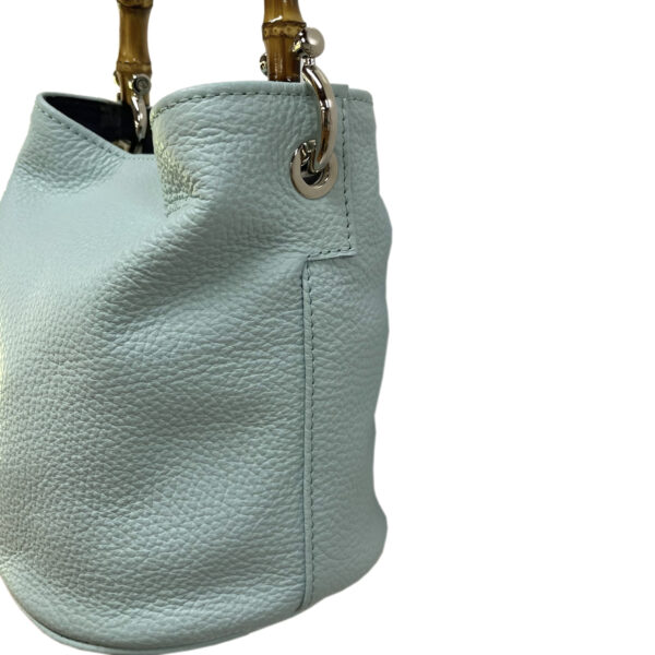 Borsa Mini-SAC Pelle Bottalata Turchese - immagine 3
