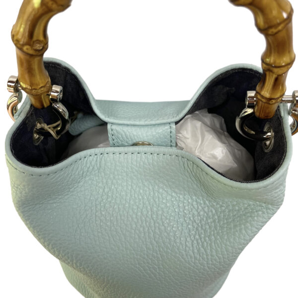 Borsa Mini-SAC Pelle Bottalata Turchese - immagine 4