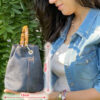 Borsa Mini-SAC Pelle Lucida Effetto Pitone Giallo Pastello - immagine 9