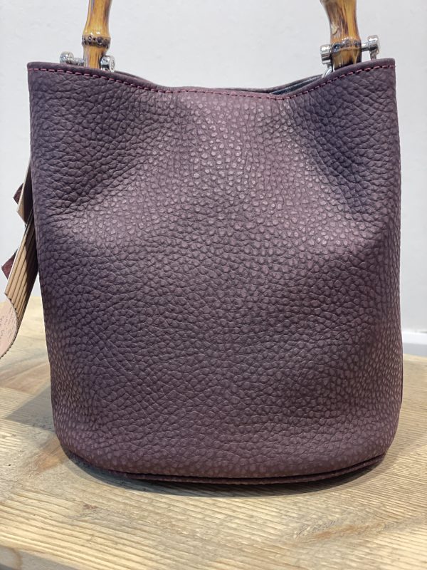 Borsa Mini-SAC Nabuck Bottalato Rosso Vinaccia - immagine 2