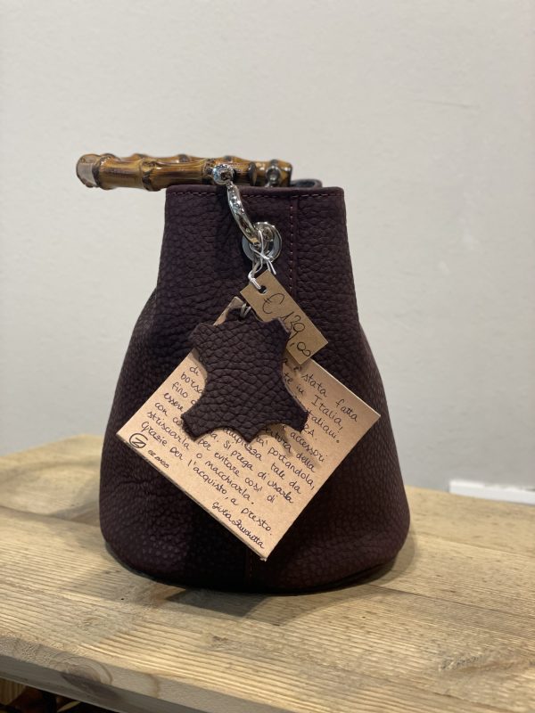 Borsa Mini-SAC Nabuck Bottalato Rosso Vinaccia - immagine 3