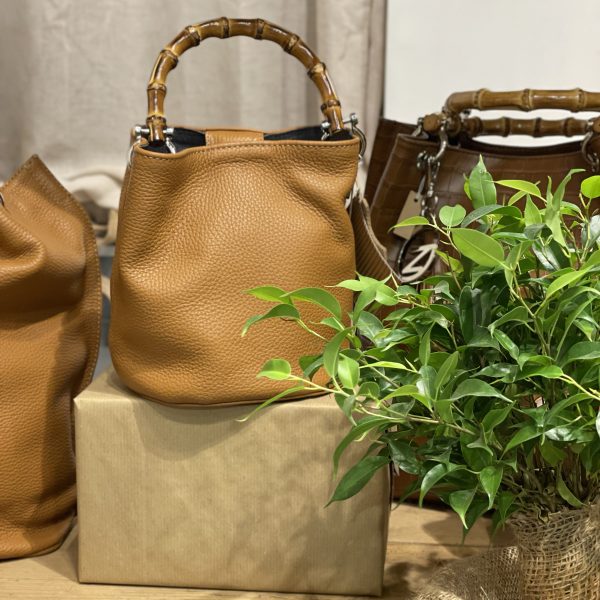Borsa Mini-SAC Pelle Bottalata Cuoio - immagine 5