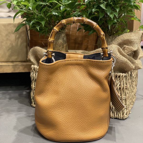 Borsa Mini-SAC Pelle Bottalata Cuoio