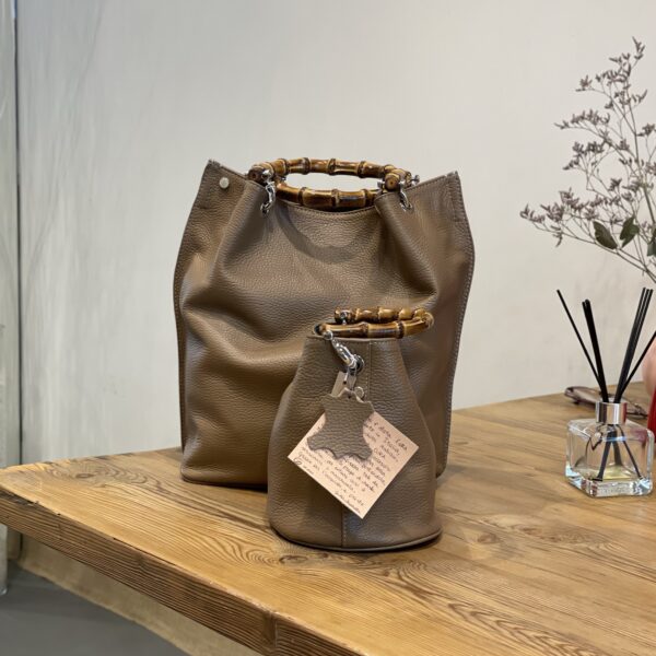 Borsa Sac Pelle con Grana Naturale Nocciola - immagine 2