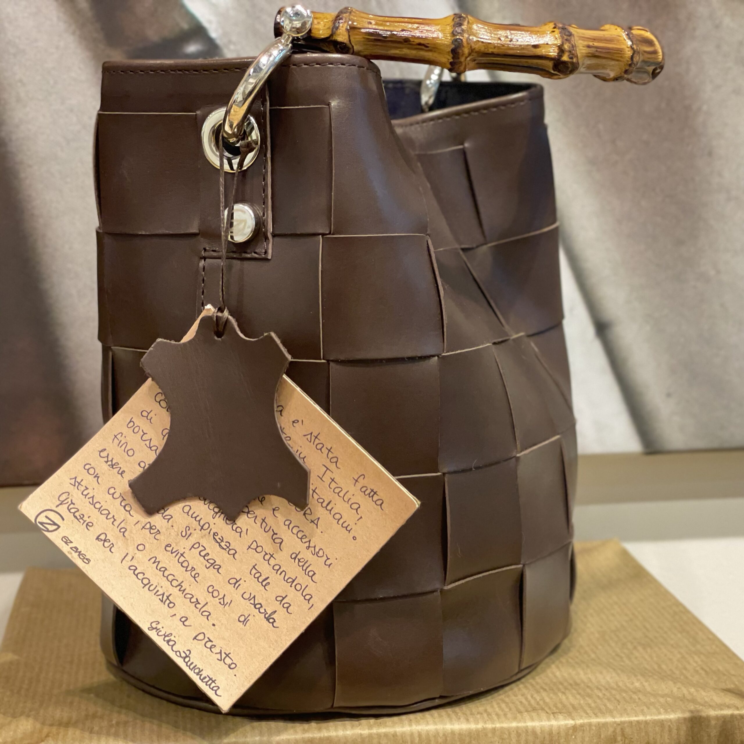 Borsa Mini-Sac Pelle Semi Opaca Intrecciata a Mano TDM - immagine 2