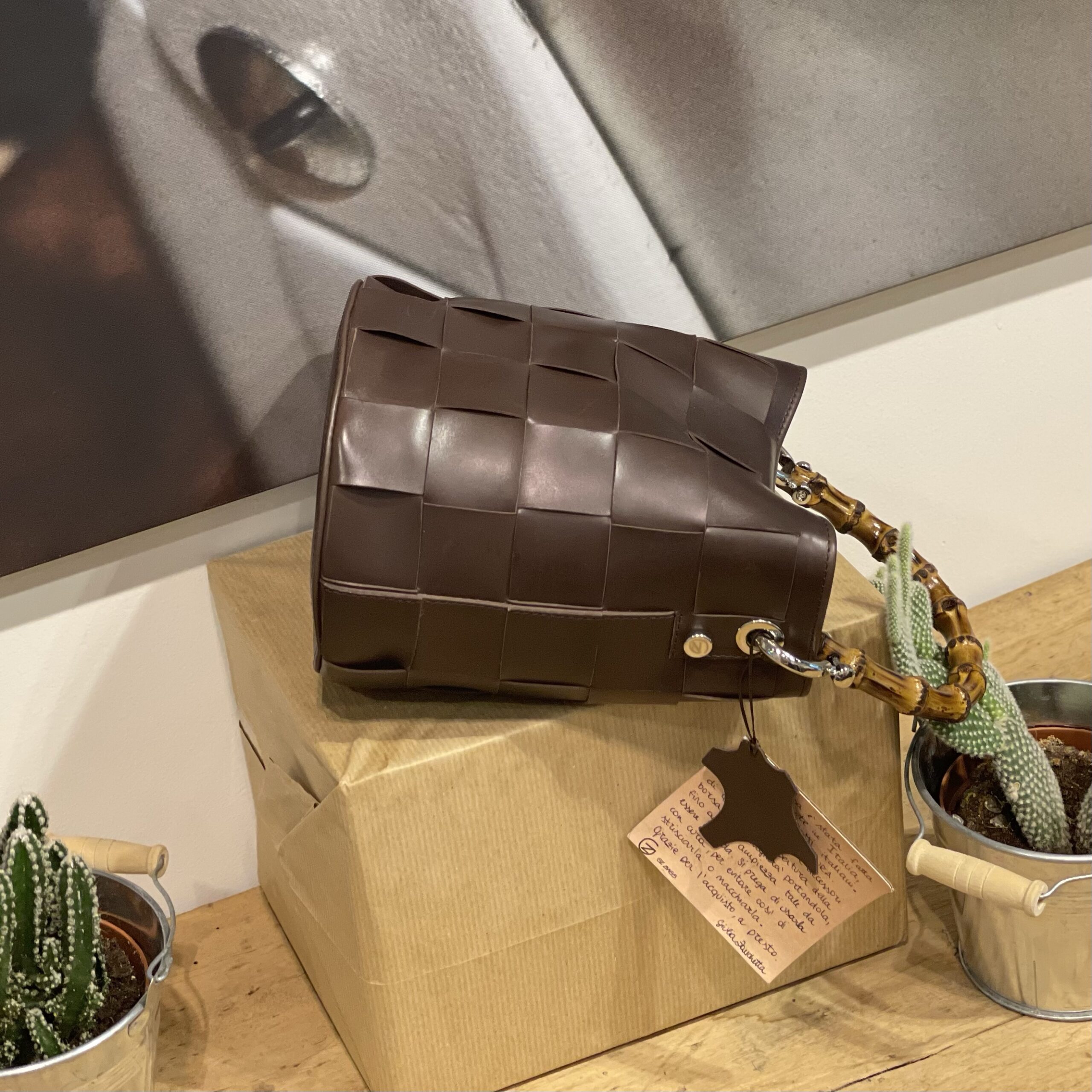 Borsa Mini-Sac Pelle Semi Opaca Intrecciata a Mano TDM - immagine 5
