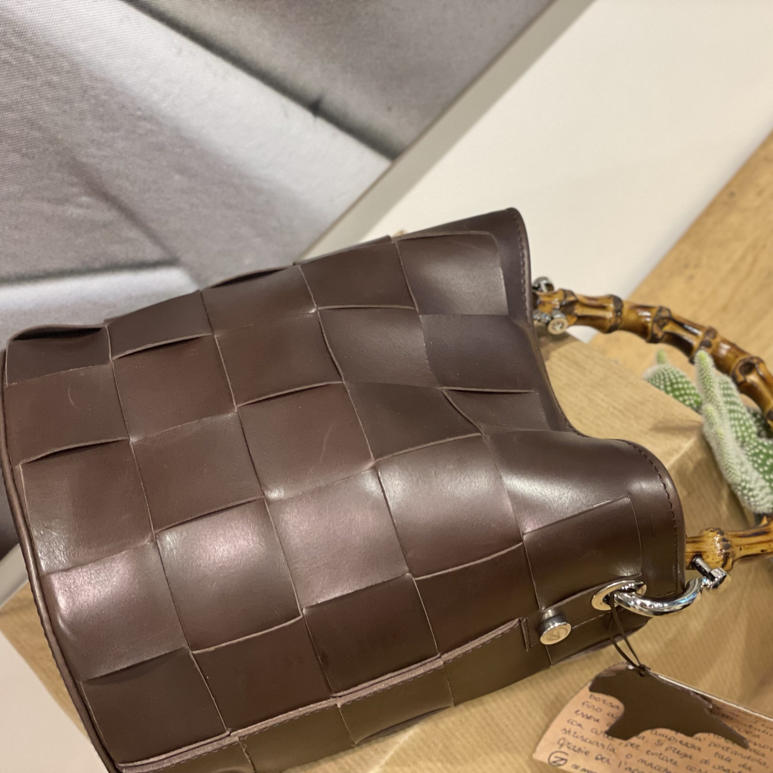 Borsa Mini-Sac Pelle Semi Opaca Intrecciata a Mano TDM - immagine 3