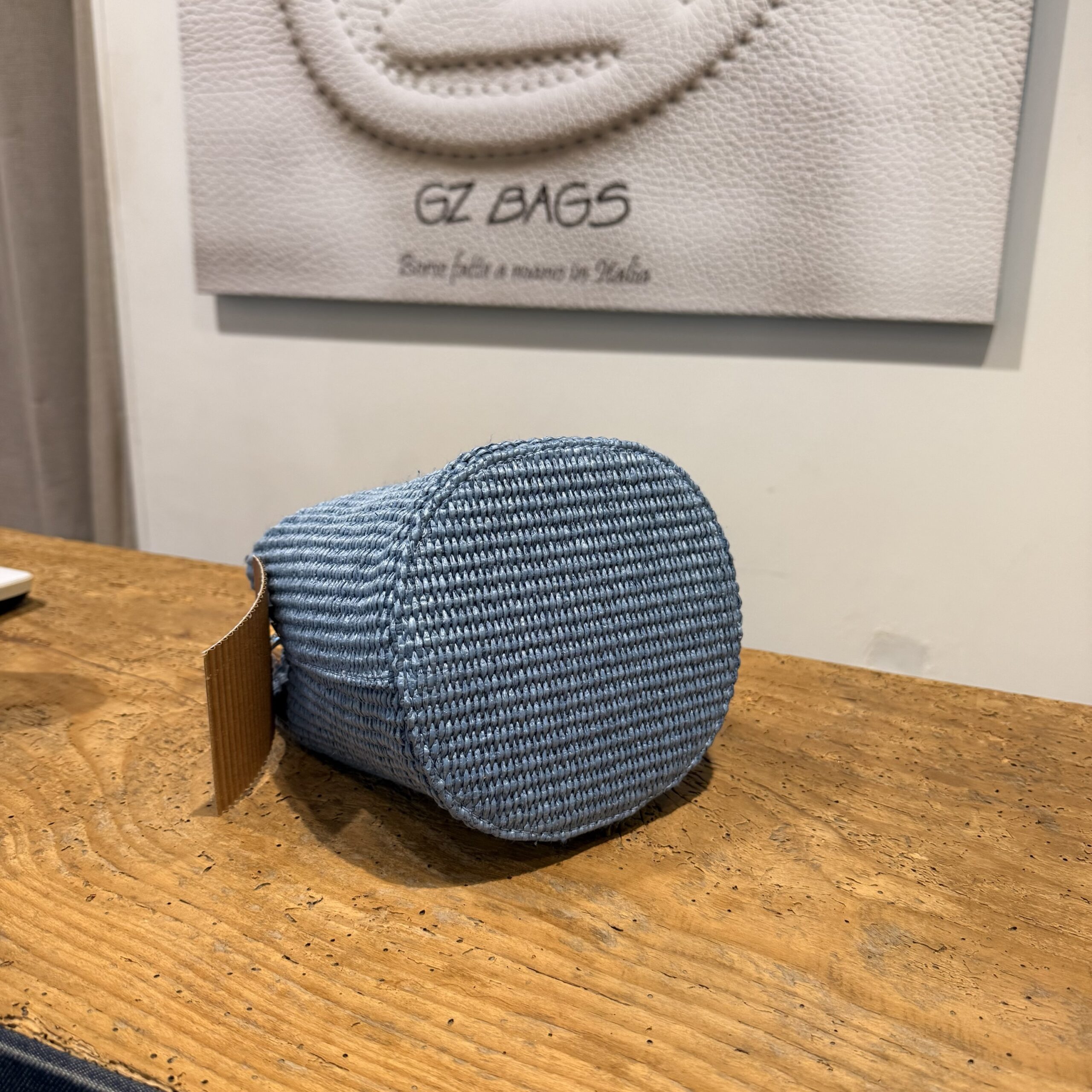 Borsa Mini-Sac Rafia Azzurro Carta Da Zucchero - immagine 2