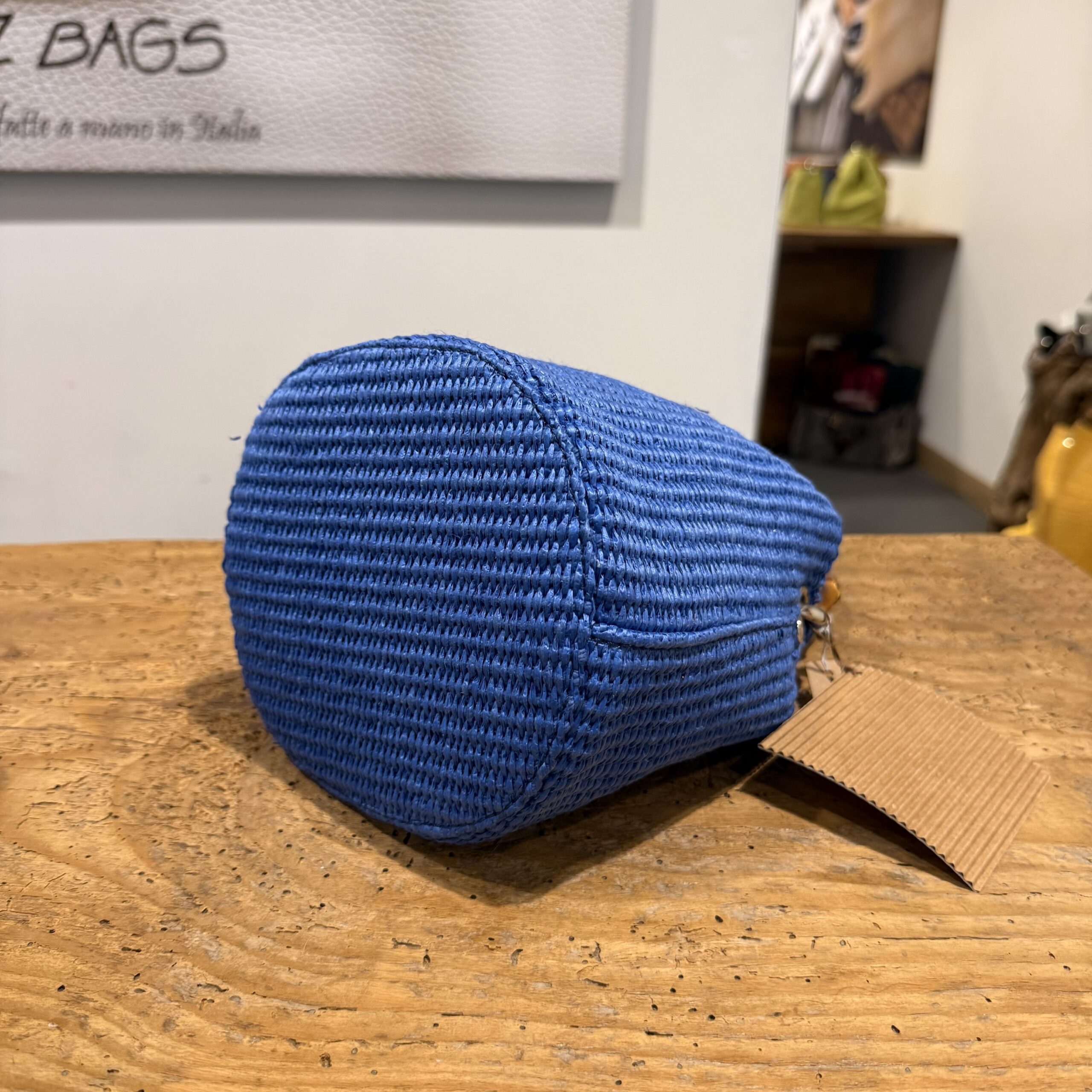 Borsa Mini-Sac Rafia Blu Elettrico - immagine 4