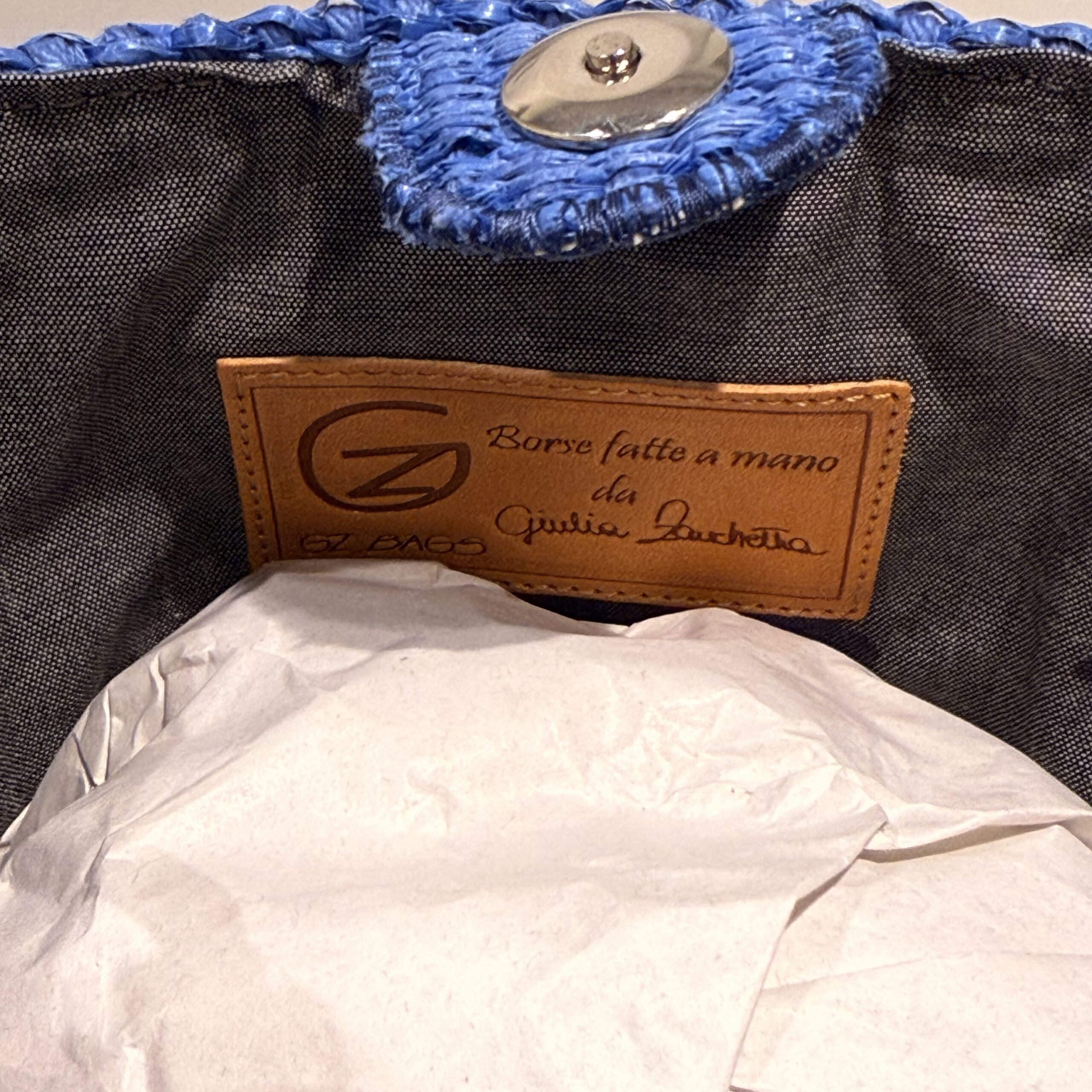 Borsa Mini-Sac Rafia Blu Elettrico - immagine 5