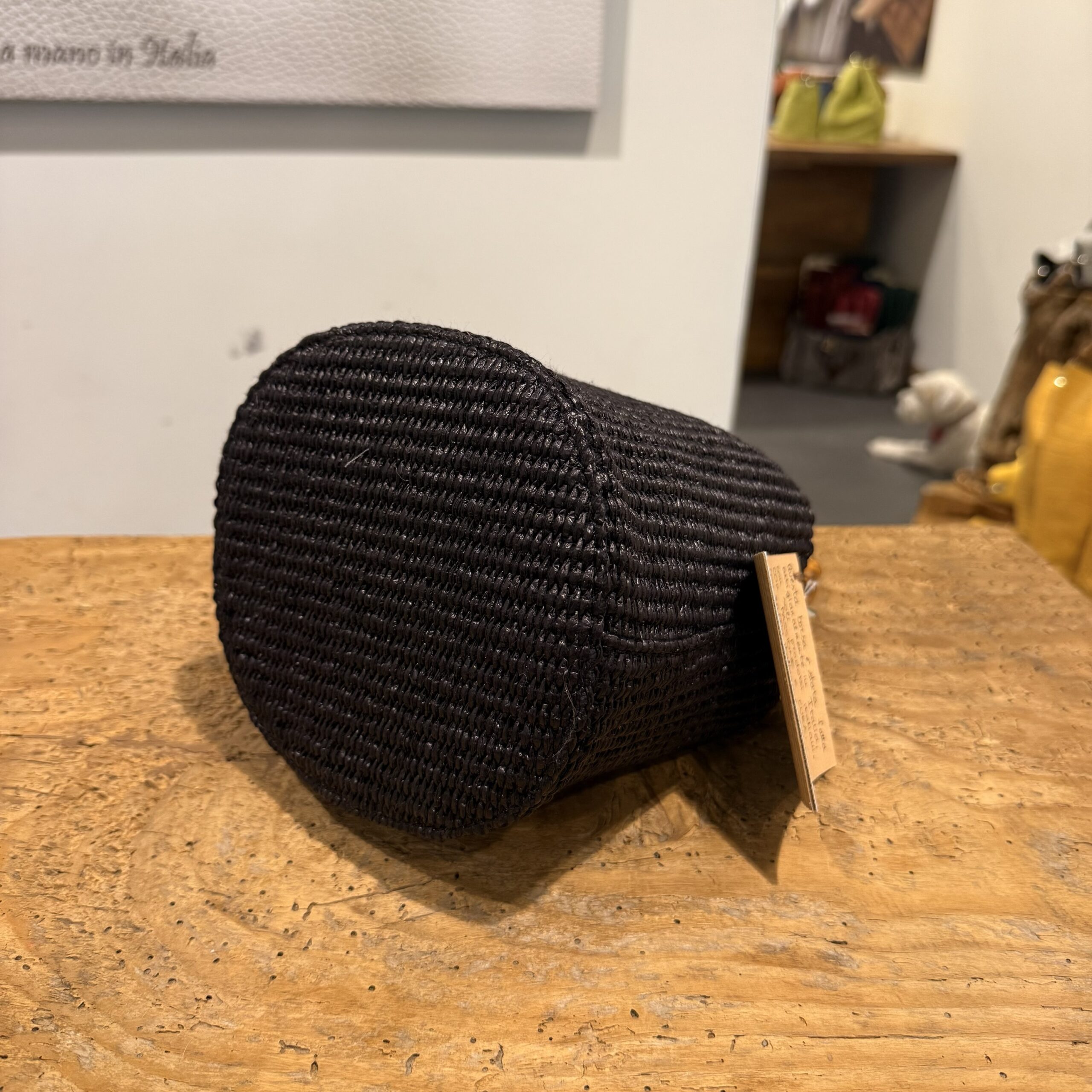 Borsa Mini-Sac Rafia Nero - immagine 4