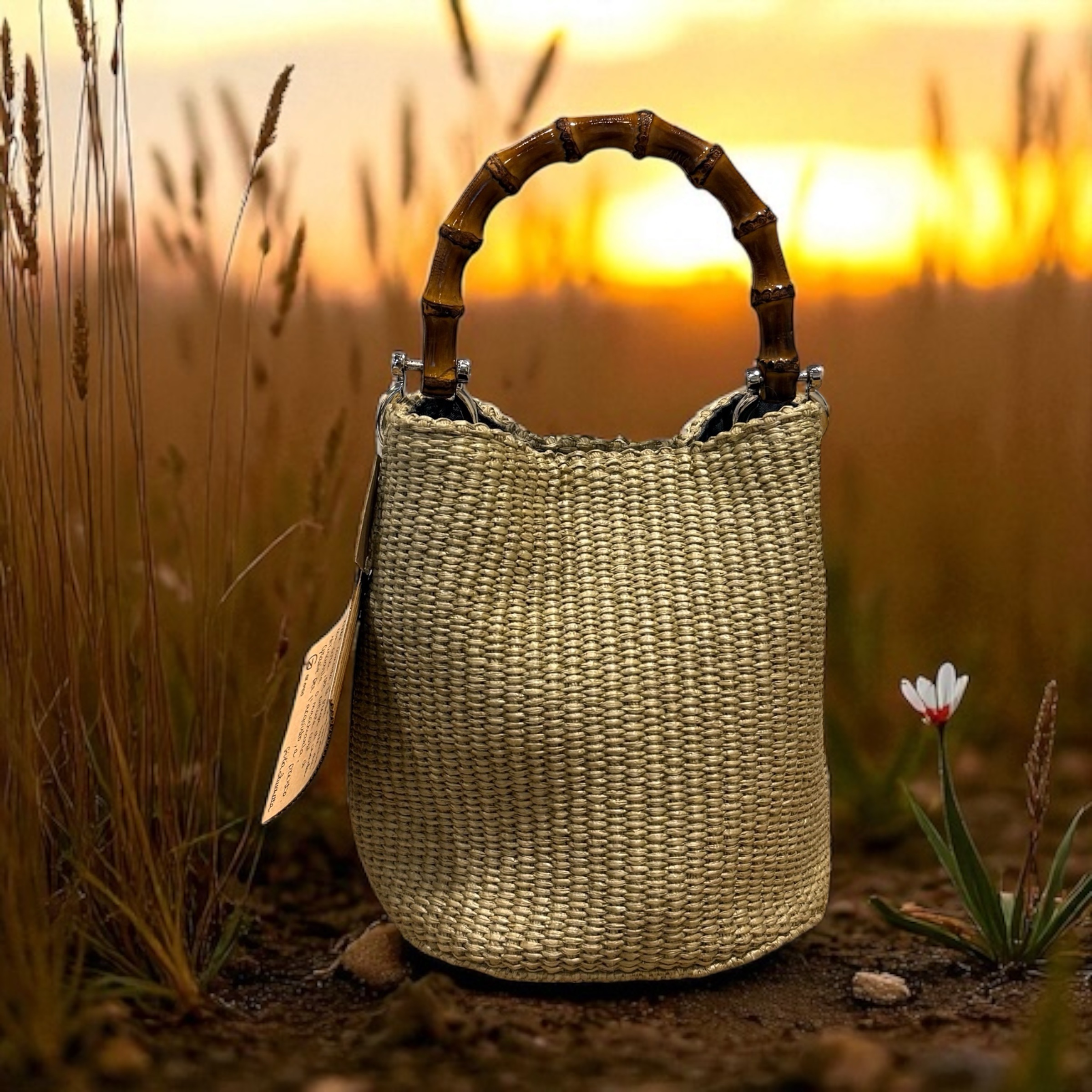 Borsa Mini-Sac Rafia Naturale