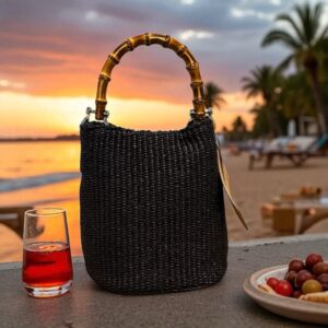Borsa Mini-Sac Rafia Nero
